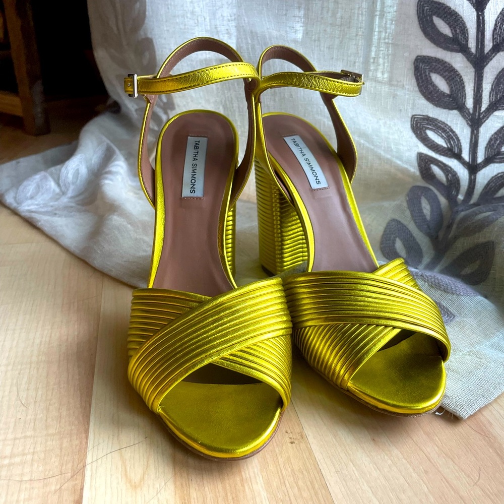 Tabitha Simmons Metallic Chunky Evening Shoe
